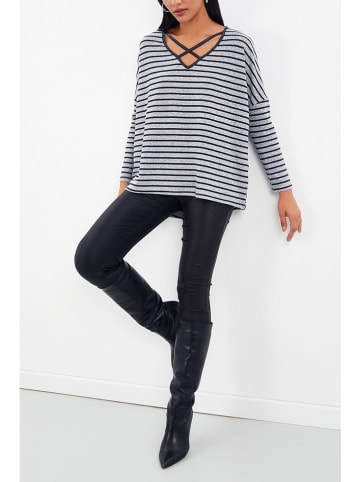 Milan Kiss Longsleeve in Schwarz/ Grau