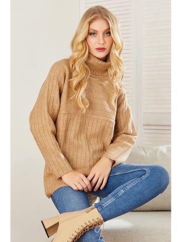Milan Kiss Rollkragenpullover in Dunkelbeige