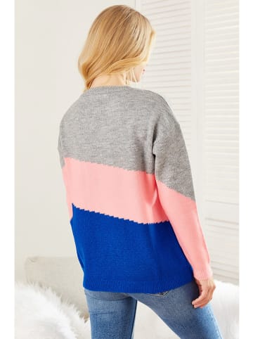 Milan Kiss Sweatshirt grijs/blauw/roze
