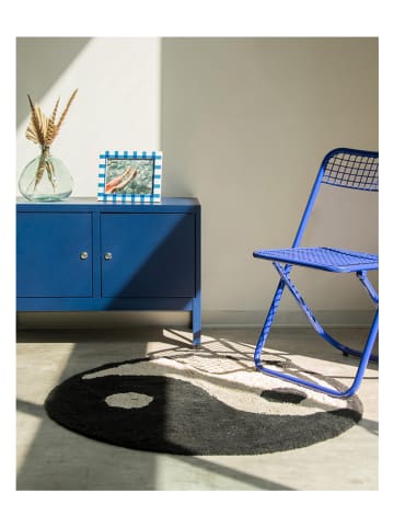 Really Nice Things Katoenen tapijt "Yin Yang" zwart/beige - Ø 90 cm