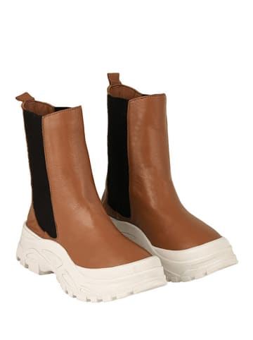 Noosy Leren chelseaboots lichtbruin
