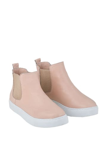 Noosy Leder-Chelsea-Boots in Rosa