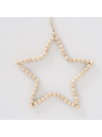 Boltze 2-delige set: decoratieve hangers "Beads" wit/beige - (L)28 cm