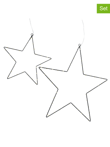 Boltze 2-delige set: decoratieve led-hangers "Elvira" zwart