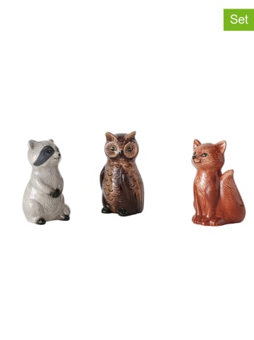 Boltze Dekoracyjne figurki (3 szt.) "Rimmy" w kolorze szaro-brązowym - 7 x 10 cm
