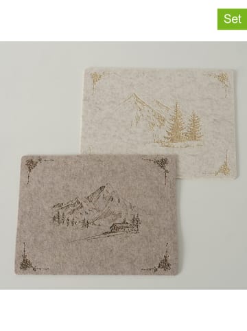 Boltze 2erSet: Tischsets "Kitzbühel" in Beige/ Hellbraun - (L)45 x (B)35 cm