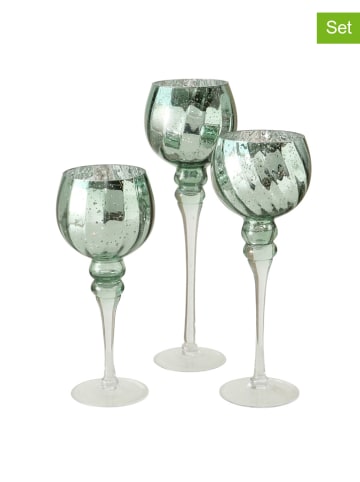 Boltze 3-delige set: windlichten "Manou" groen