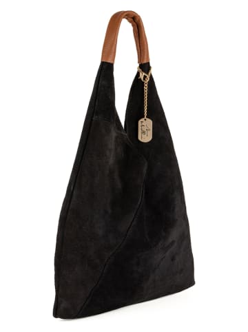 Anna Morellini Leder-Shopper "Eleonora" in Schwarz - (B)40 x (H)31 x (T)2 cm