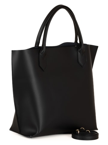 Mia Tomazzi Skórzany shopper bag "Cevedale" w kolorze czarnym - 44 x 32 x 13 cm