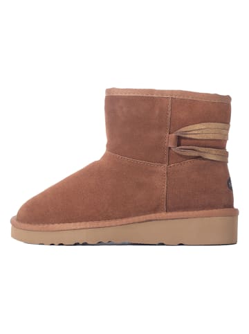 NICEBAY Leren winterboots "Elmira" lichtbruin