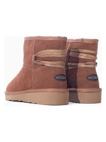 NICEBAY Leren winterboots "Elmira" lichtbruin