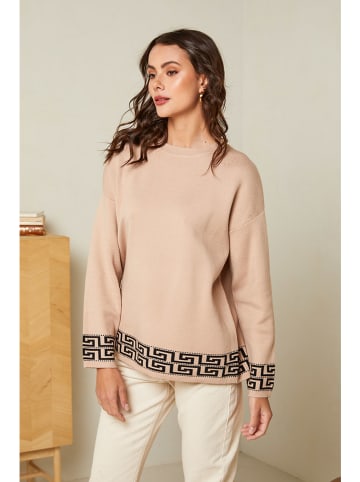 Soft Cashmere Sweter w kolorze karmelowo-czarnym