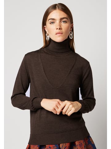 Rodier Wełniany sweter w kolorze brązowym