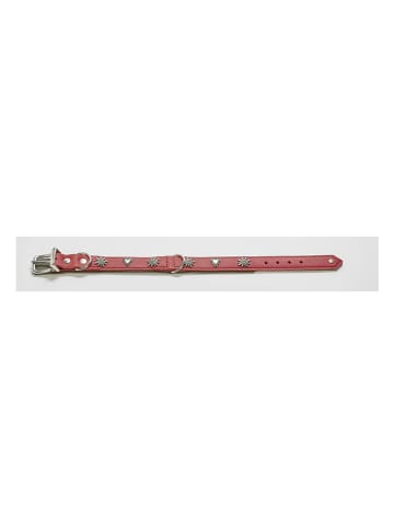 Laboni Leder-Halsband "Edelweiss" in Rot/ Grün