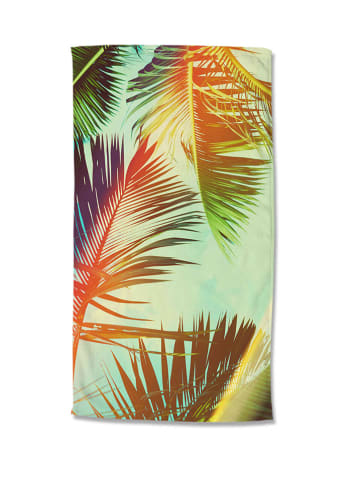 Good Morning Ręcznik plażowy "Palms" w kolorze błękitno-zielonym