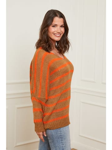 Curvy Lady Sweter w kolorze jasnobrązowo-pomarańczowym