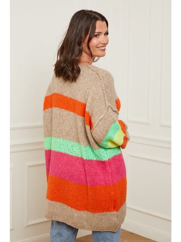 Curvy Lady Sweter w kolorze szarobrązowym ze wzorem