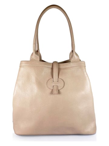 Lia Biassoni Leder-Henkeltasche in Hellrosa - (B)38 x (H)22 x (T)6 cm