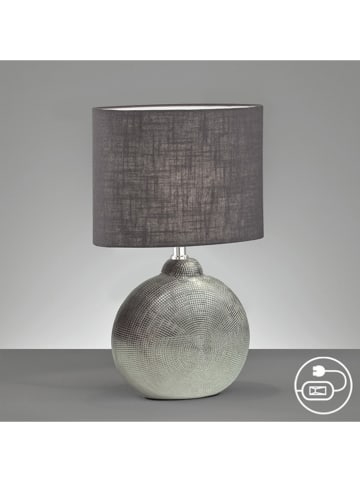 FISCHER & HONSEL Tafellamp "Foro" grijs - (B)23 x (H)39 x (D)13 cm