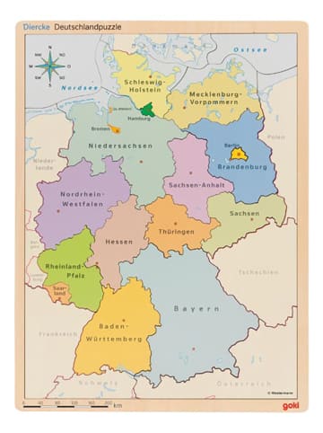 Goki 98tlg. Schichtenpuzzle "Deutschland" - ab 5 Jahren