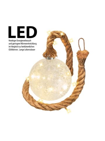 AMARE Decoratieve ledhanger crème/lichtbruin - Ø 15 cm