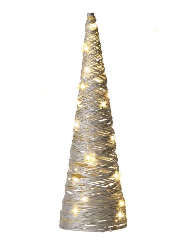 AMARE Piramidka LED w kolorze srebrnym - wys. 40 cm