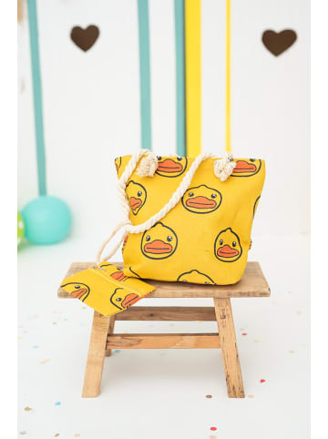 Crochetts Shopper bag w kolorze żółtym - 26 x 20 x 2 cm