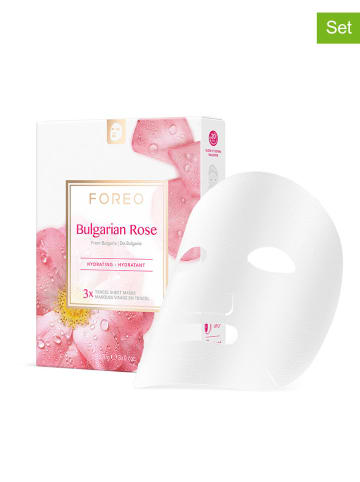 Foreo 3-delige set: gezichtsmaskers "Bulgarian Rose", 3 x 20 g