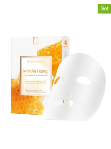 Foreo 3er-Set: Gesichtsmasken "Manuka Honey", 3 x 20 g