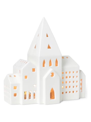 Kähler Theelichthouder "Urbania Iyshus" wit - (B)20,5 x (H)21 x (D)8 cm