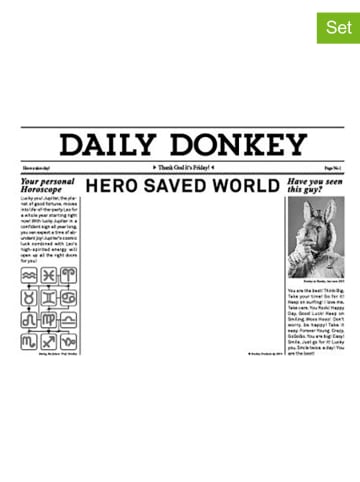 Donkey Products 6er-Set: Rahmenmagnete "Daily Hero" in Weiß - (B)10,5 x (H)14 cm