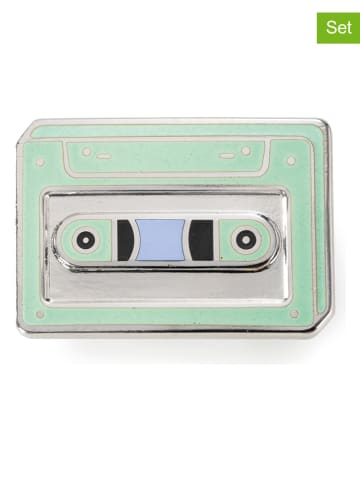 Donkey Products 6er-Set: Anstecknadel "Tape that" in Grün - (B)2,5 x (H)1,5 cm