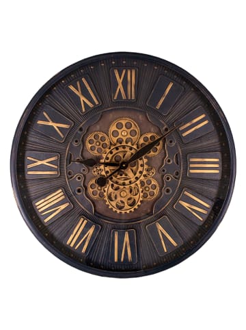 Anticline Zegar ścienny w kolorze złoto-czarnym - Ø 70 cm