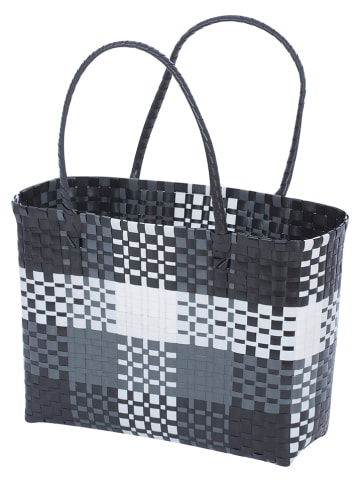 Overbeck and Friends Shopper bag "Klara" w kolorze czarno-szarym - 39 x 28 x 15 cm