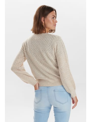 NÜMPH Sweter "Nualberta" w kolorze beżowym
