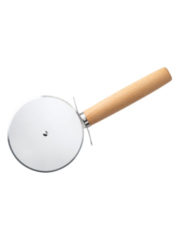 Fackelmann Pizzasnijder zilverkleurig/lichtbruin - (L)23 cm
