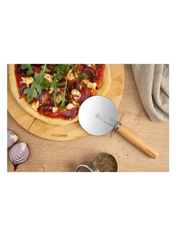 Fackelmann Pizzaschneider in Silber/ Hellbraun - (L)23 cm