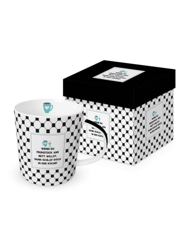 ppd Jumbotasse "Frühstück ans Bett" in Schwarz/ Weiß - 350 ml