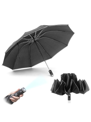 InnovaGoods Regenschirm mit umgekehrter Faltung und mit LED