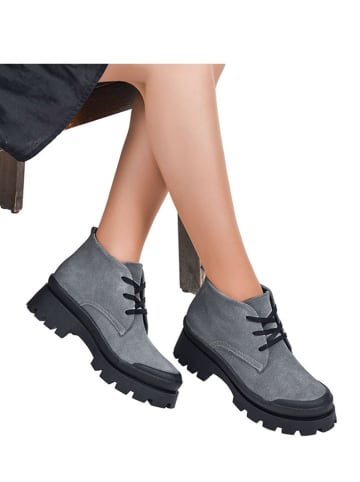 Moosefield Leder-Boots in Grau