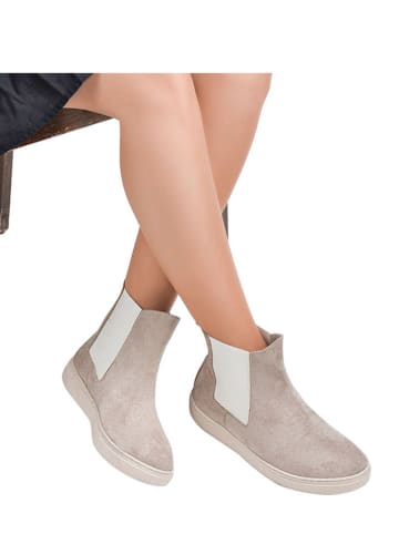 Moosefield Leren chelseaboots beige