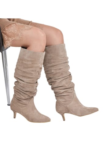 Moosefield Leren laarzen beige