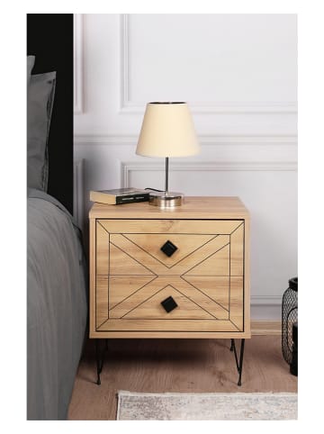 Scandinavia Concept Nachttisch "Luna" in Hellbraun - (B)50 x (H)55 x (T)40 cm