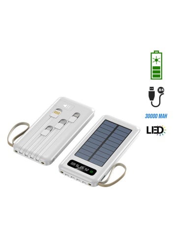 SmartCase Solar-Powerbank in Weiß - 30.000 mAh