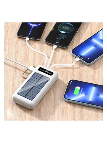 SmartCase Solar-Powerbank in Weiß - 30.000 mAh