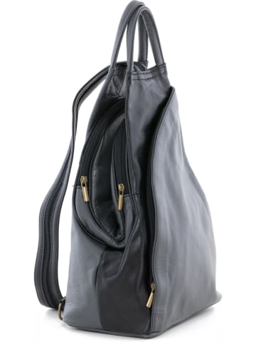 Anna Morellini Leren rugzak "Novara" grijs - (B)29 x (H)34 x (D)13 cm