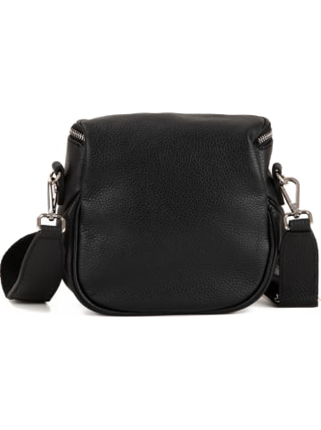 Anna Morellini Leder-Umhängetasche "Favara" in Schwarz - (B)24 x (H)19 x (T)7 cm