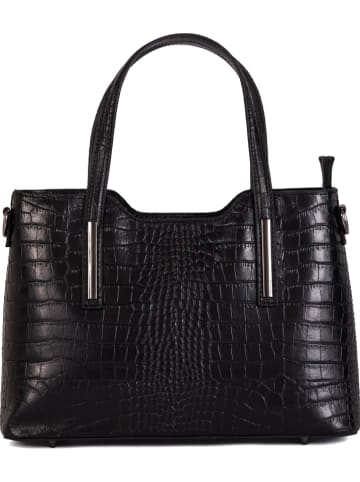Anna Morellini Leren handtas "Acco" zwart - (B)32 x (H)22 x (D)12 cm