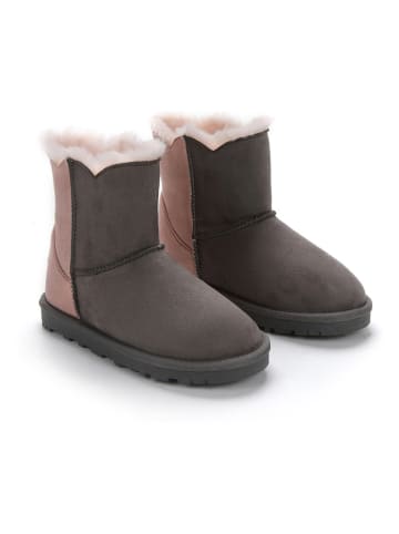ISLAND BOOT Winterboots "Klena" antraciet/lichtroze