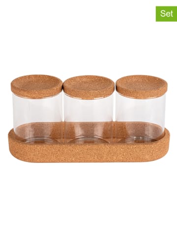 Wenko 3-delige set: opbergpotten "Apiro" lichtbruin - (B)26 x (H)12 x (D)9,5 cm